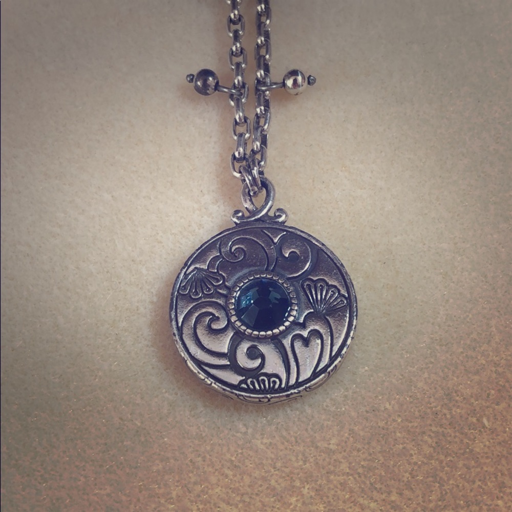 Brighton necklace with blue stone 18”